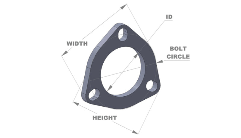 Vibrant 3-Bolt Stainless Steel Flanges (3" I.D.) - Box of 5 Flanges