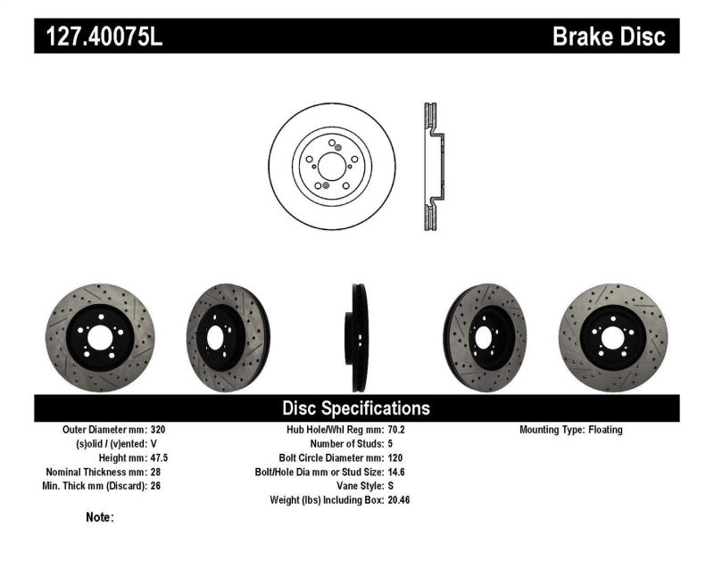 Stoptech ST Slot & Drill Brake Rotors Brakes, Rotors & Pads Brake Rotors - Slot & Drilled main image