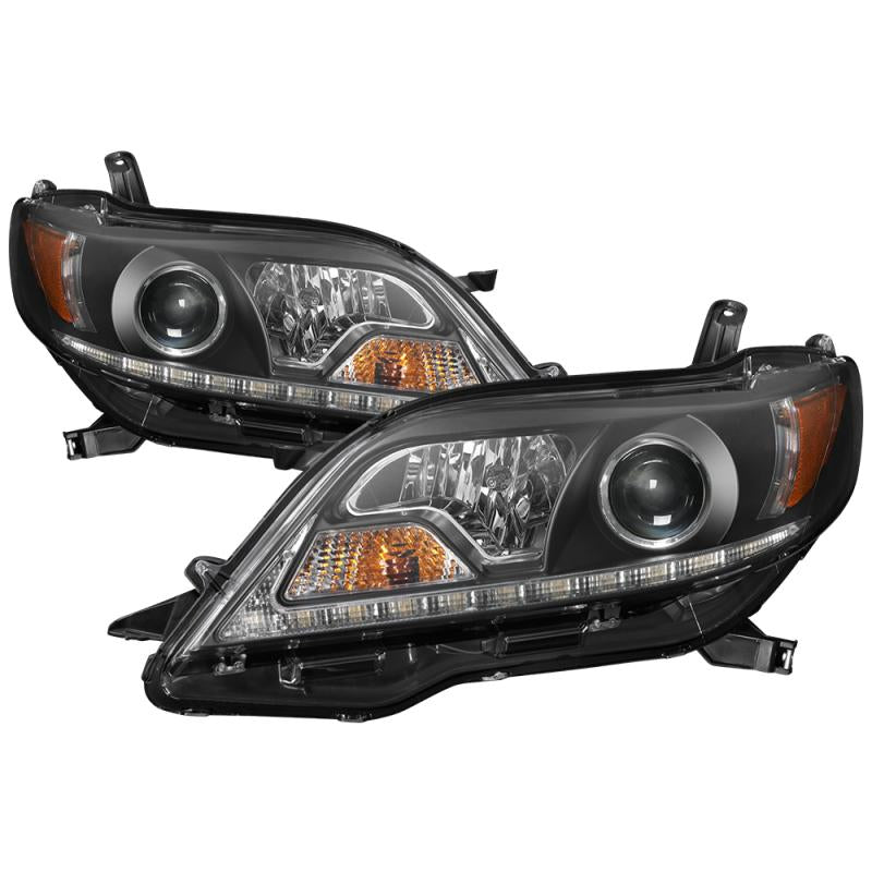 Spyder Toyota Sienna 2011-2014  Projector Headlights - DRL LED - Black PRO-YD-TSEN11-DRL-BK 5083982 Main Image