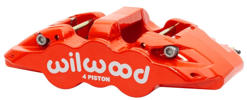 Wilwood Caliper - Aero4-DS Forged Four-Piston Caliper Black 1.38in Piston 1.10in Rotor - Red 120-15598-RD