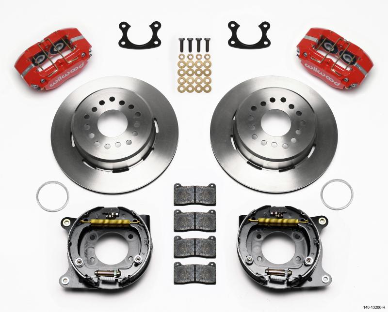 Wilwood Dynapro Dust-Boot P/S Park Brake Kit Red Small Ford 2.50in Offset 140-13206-R Main Image