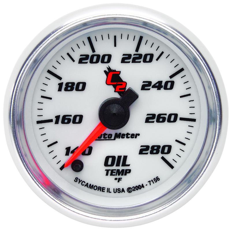 Autometer C2 52mm 140 - 280 Deg. F Electronic Oil Temp Gauge 7156 Main Image