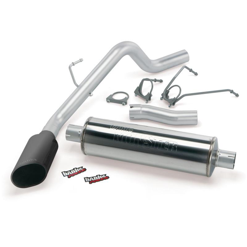 Banks Power 09 Dodge 5.7 HEMI CCSB Monster Exhaust System - SS Single Exhaust w/ Black Tip 48580-B Main Image