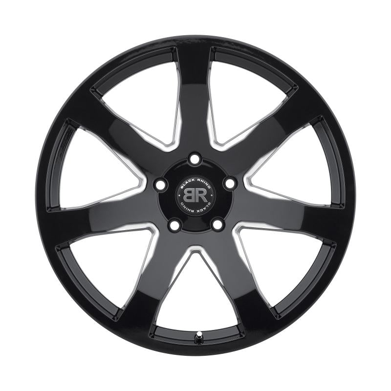 Black Rhino Mozambique 22x9.5 5x139.7 ET20 CB 78.1 Gloss Black w/Milled Spokes Wheel 2295MZA205140B78 Main Image