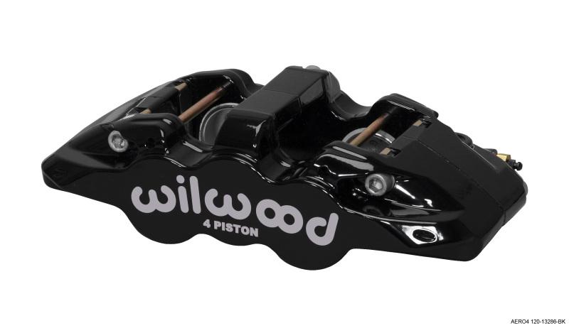 Wilwood Caliper-Aero4-L/H - Black 1.88/1.62in Pistons 1.25in Disc 120-13286-BK Main Image