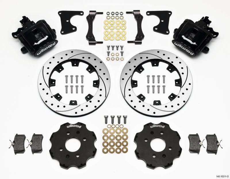 Wilwood Combination Parking Brake Rear Kit 12.19in Drilled Civic / Integra Drum 2.71 Hub Offset 140-10211-D Main Image