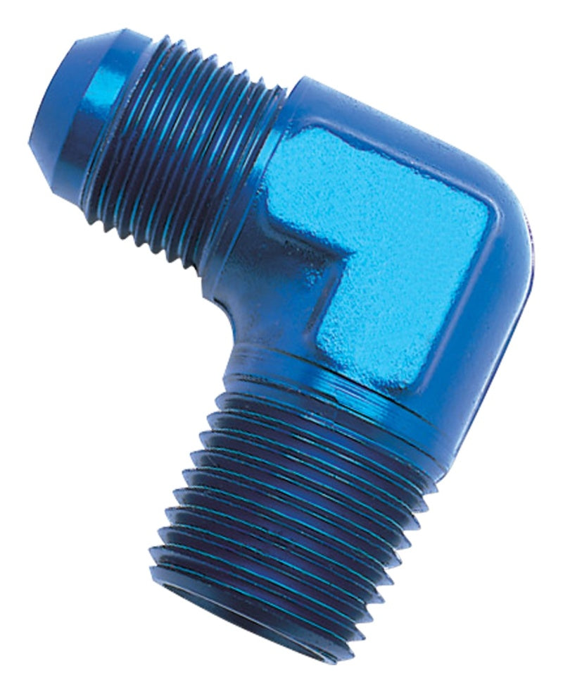 Russell -6 AN 90° Flare To Pipe Adapter (Blue Finish)