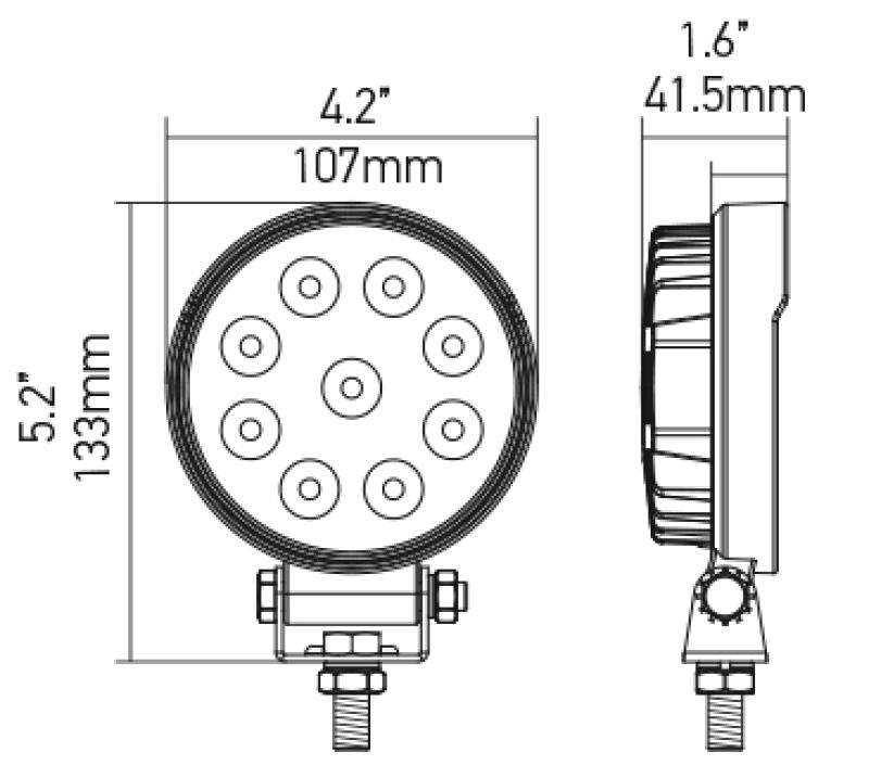 Hella ValueFit Work Light 5RD 1.0 LED MV LR LT 357100002 Main Image