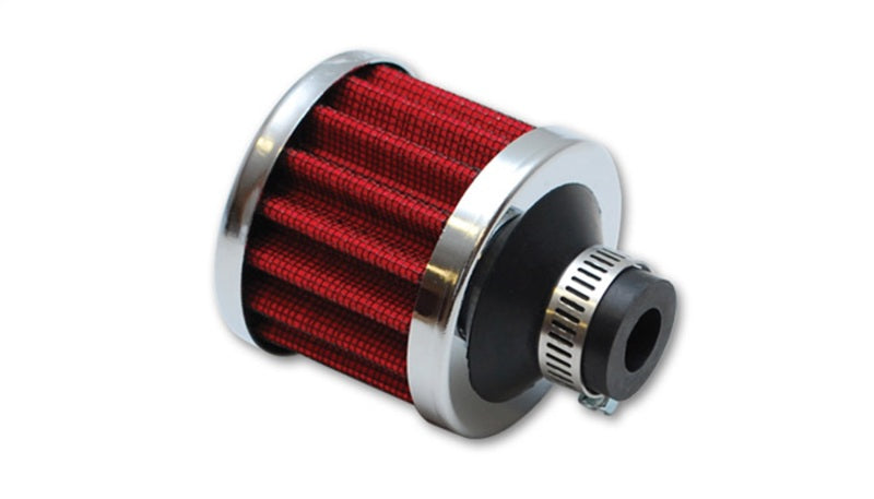 Vibrant Crankcase Breather Filter - Clamp on Style with Chrome Cap