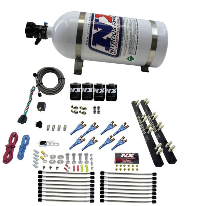 Nitrous Express 8 Cyl Soft Line Shark Rail Nitrous Kit w/10lb Bottle 80009-10 Main Image