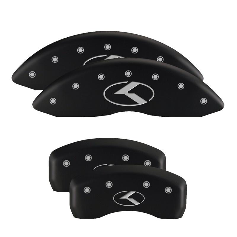 MGP 4 Caliper Covers Engraved Front Honda Rear H Logo Black Finish Silver Char 2019 Honda Accord 20225SHOHMB Main Image