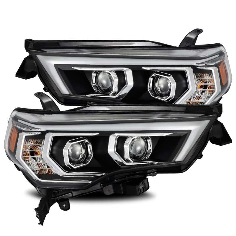 AlphaRex 14-20 Toyota 4Runner PRO-Series Projector Headlights Plank Style Black w/Sequential Signal 880732 Main Image