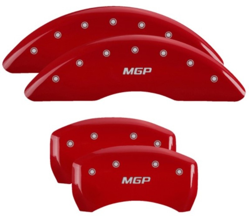 MGP 4 Caliper Covers Engraved Front & Rear MGP Red Finish Silver Char 2019 Volkswagen Atlas 11220SMGPRD