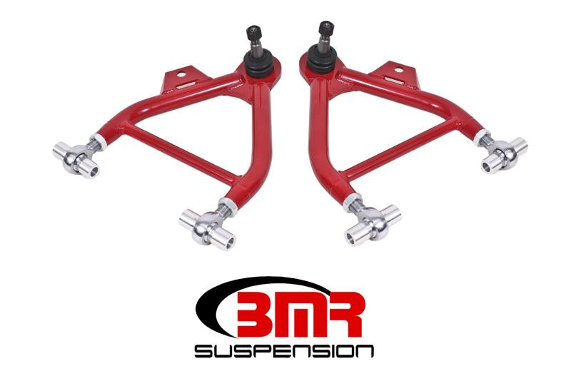 BMR 79-93 Fox Mustang Lower A-Arms (Coilover Only) w/ Adj. Rod End and Tall Ball Joint - Red AA039R Main Image