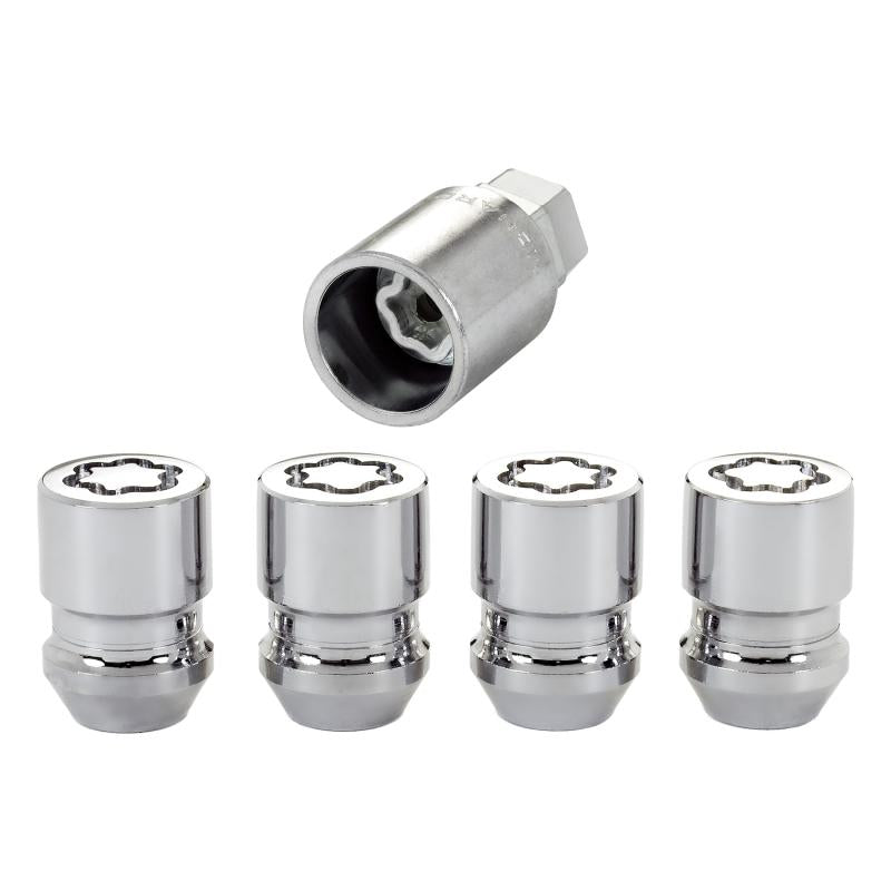 McGard Wheel Lock Nut Set - 4pk. (Cone Seat) 1/2-20 / 3/4 & 13/16 Dual Hex / 1.28in. Length - Chrome 24193 Main Image