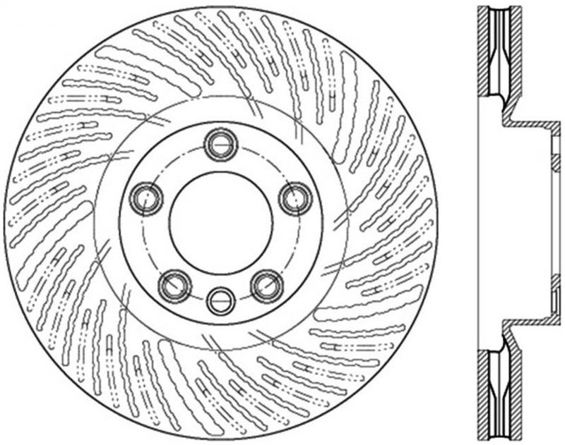 StopTech 11-14 Porsche Cayenne / 11-15 VW Touareg Front Right Slotted Sport Brake Rotor 126.33141SR Main Image