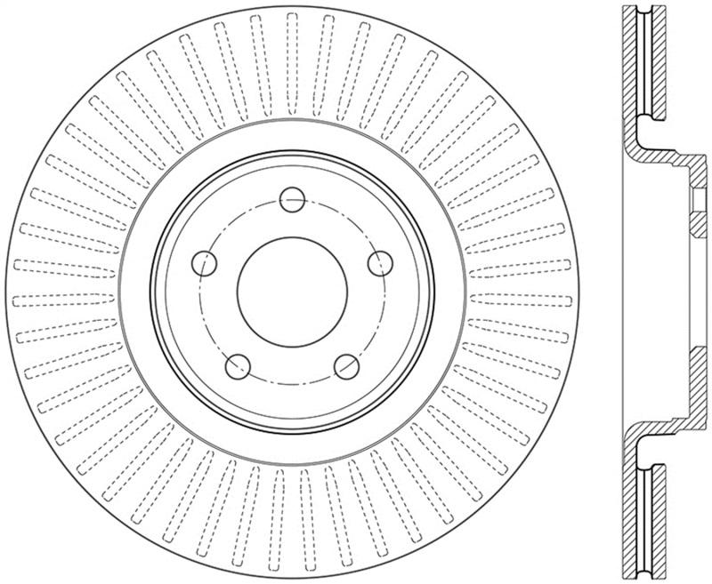 StopTech 14+ Ford Focus ST w/ 335mm Brakes Front Right Slotted & Drilled Rotor 127.65146R Main Image