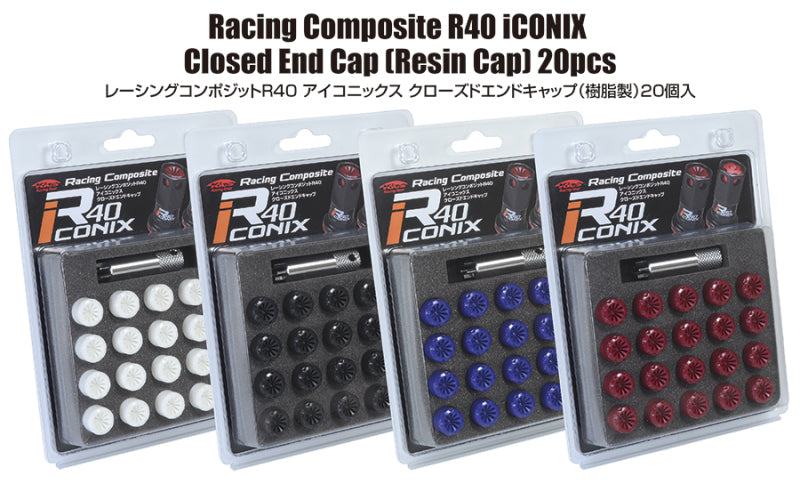 Project Kics 12x1.25 R40 Iconix Plastic Caps Red 20 Pieces WCIF3R