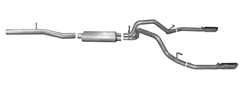 Gibson 14-18 GMC Sierra 1500 Base 5.3L 3in/2.25in Cat-Back Dual Split Exhaust - Stainless 65657 Main Image