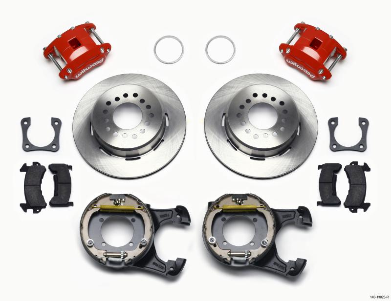 Wilwood D154 P/S Park Brake Kit Red 12 Bolt 2.81in Offset Staggered Shock 140-13025-R Main Image