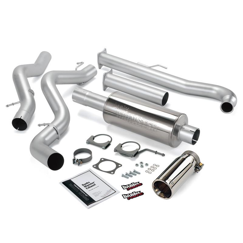 Banks Power 01-04 Chevy 6.6L Ec/Cclb Monster Exhaust System - SS Single Exhaust w/ Chrome Tip 48630 Main Image