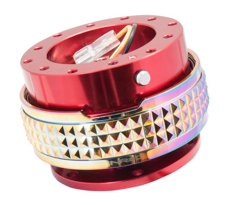 NRG Quick Release Kit - Pyramid Edition - Red Body / Neochrome Pyramid Ring SRK-210RD/MC Main Image