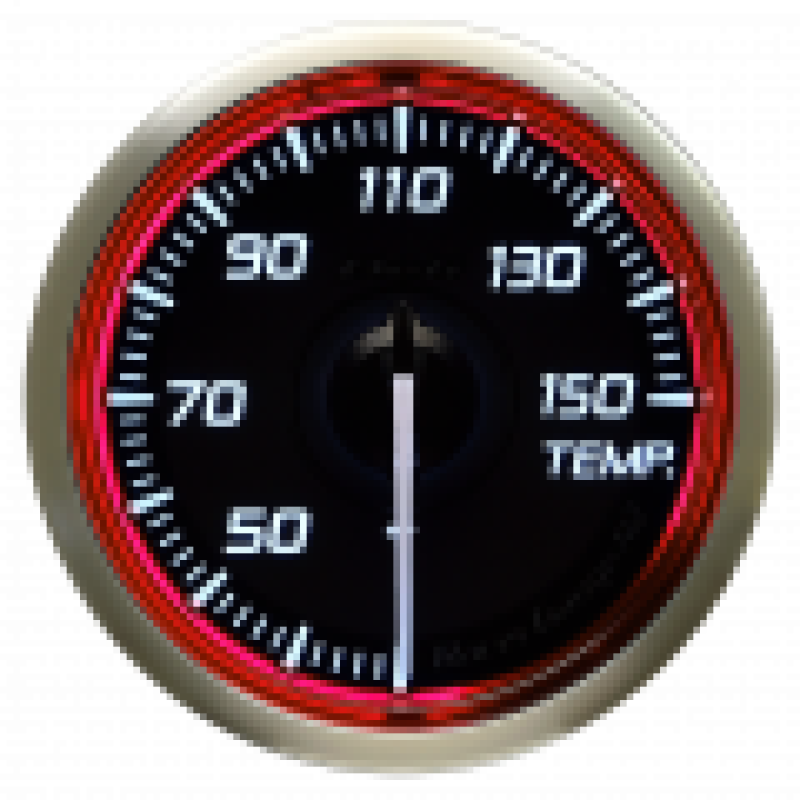 DEFI Racer Temp Gauge N2 52mm SI 30-150 Deg C Red DF16303