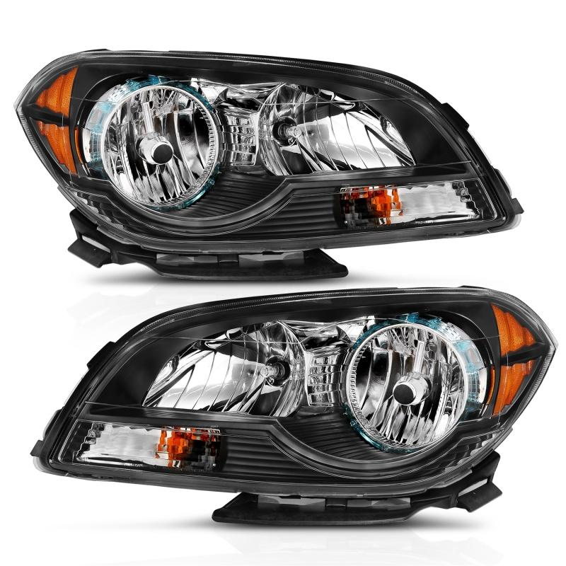 ANZO 2008-2012 Chevy Malibu Crystal Headlight Black Amber 121532 Main Image