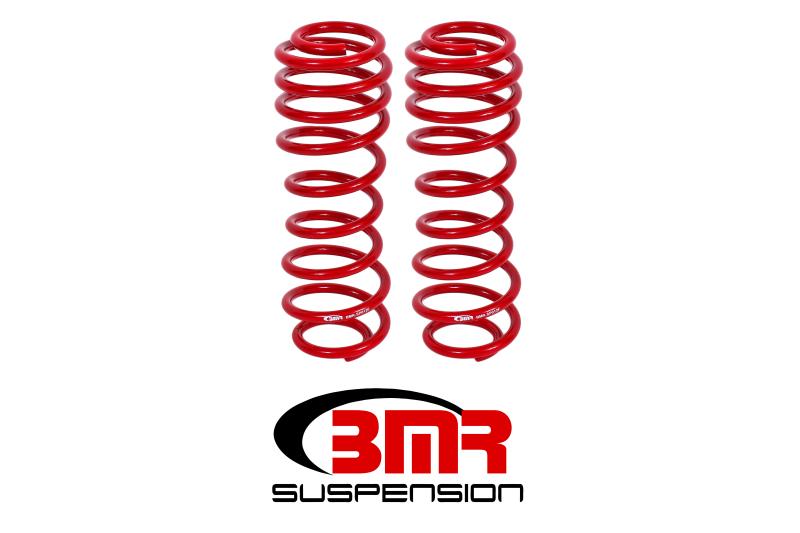 BMR 05-14 S197 Mustang GT/GT500 Rear Performance/Drag Lowering Springs - Red SP012R Main Image