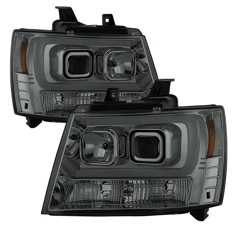 Spyder 07-14 Chevy Suburban/1500/2500/Tahoe V2 Projector Headlights Smoke PRO-YD-CSUB07V2-DRL-SM 5082589 Main Image