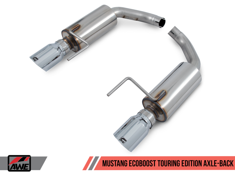 AWE Tuning S550 Mustang EcoBoost Axle-back Exhaust - Touring Edition (Chrome Silver Tips) 3015-32086 Main Image