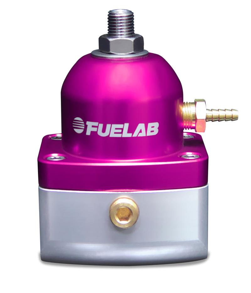 Fuelab 515 Carb Adjustable FPR Large Seat 1-3 PSI (2) -10AN In (1) -6AN Return - Purple 51505-4-L-L Main Image