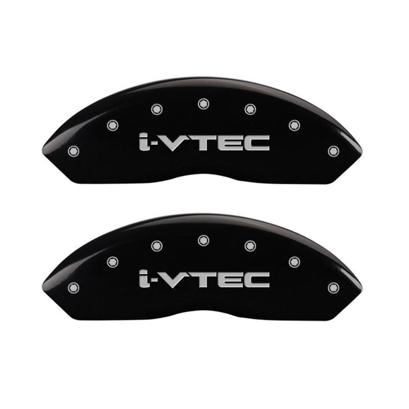 MGP 4 Caliper Covers Engraved Front & Rear i-Vtec Black finish silver ch 20199SIVTBK Main Image