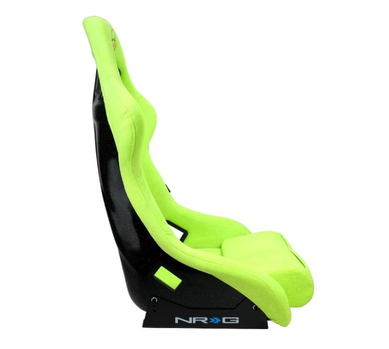 NRG FRP Bucket Seat PRISMA Edition - Large (Neon Green Alcantara/  Pearlized Back) FRP-302NG-PRISMA