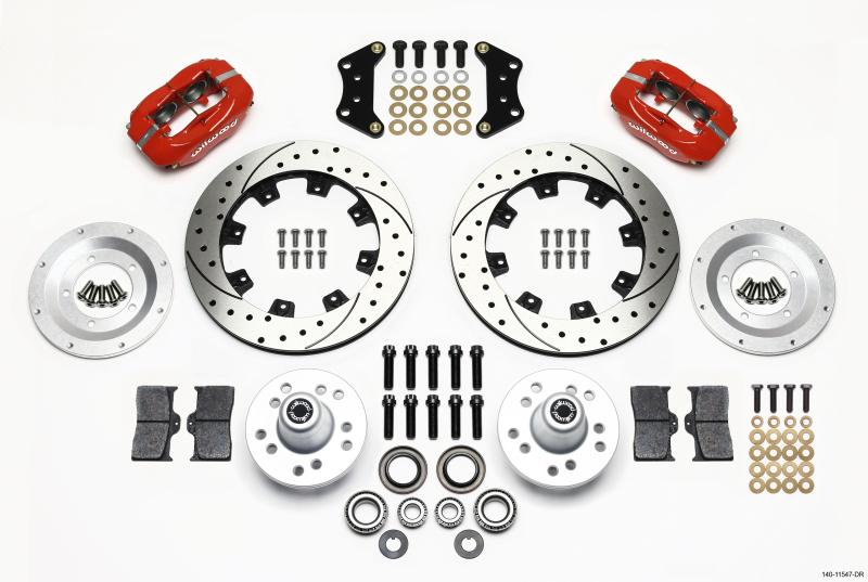 Wilwood Forged Dynalite Front Kit 12.19in Drill-Red Magnum Force Drop Spndle 140-11547-DR Main Image