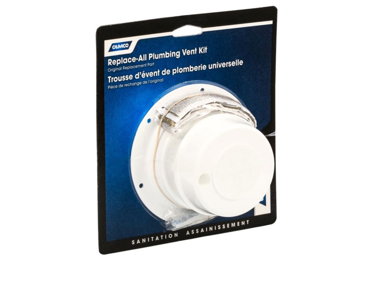 Camco Replace-All Plumbing Vent Kit - Polar White Bilingual