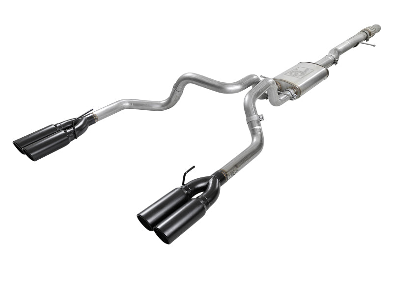 aFe Vulcan Series 4-3in 304SS Exhaust Cat-Back w/ Blk Tips 2019 GM Silverado/Sierra 1500 V8-6.2L 49-34102-B