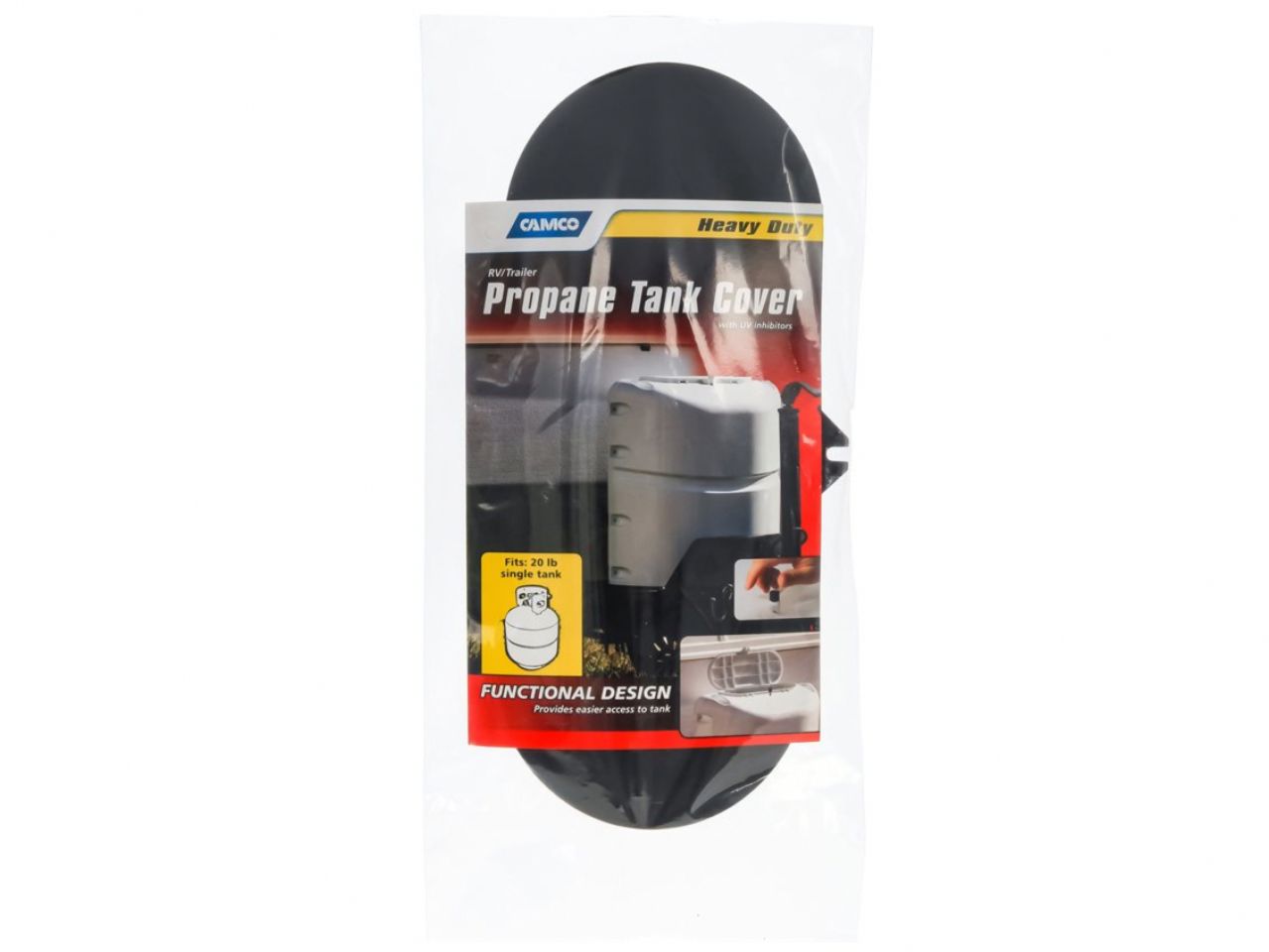 Camco Propane Tank Cover Cap Replace Kit - Single 20# Black