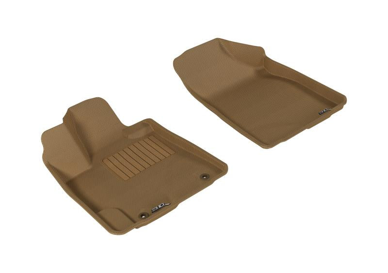 3D MAXpider 2008-2013 Toyota Highlander Hybrid Kagu 1st Row Floormat - Tan L1TY15711502 Main Image
