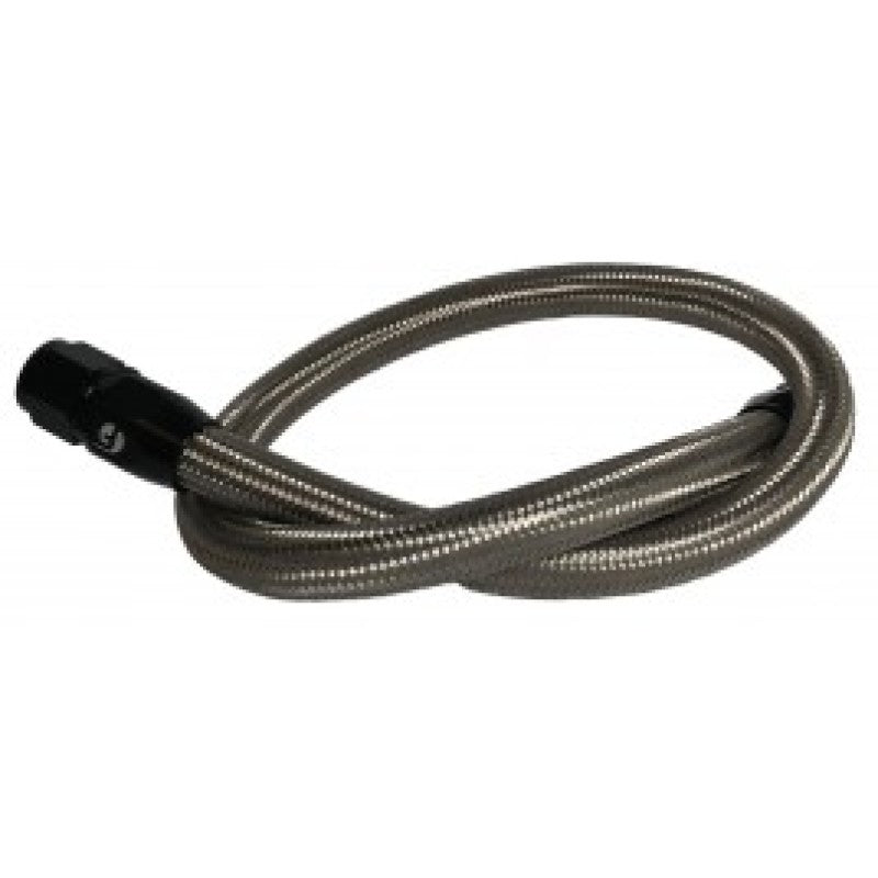 Fleece Performance 98.5-18 Dodge Cummins 34.5in Common Rail/VP44 Coolant Bypass Hose (SS-Braided) FPE-CLNTBYPS-HS-CRVP-SS