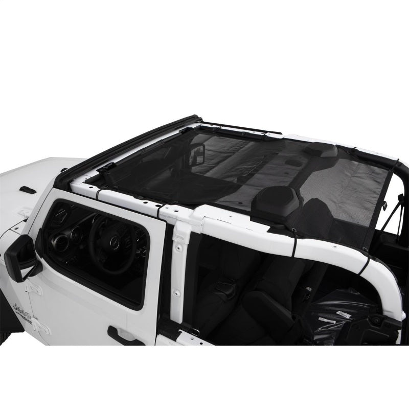 Rampage 2018-2019 Jeep Wrangler(JL) Sport 2-Door Mesh Shade Top - Black 91817