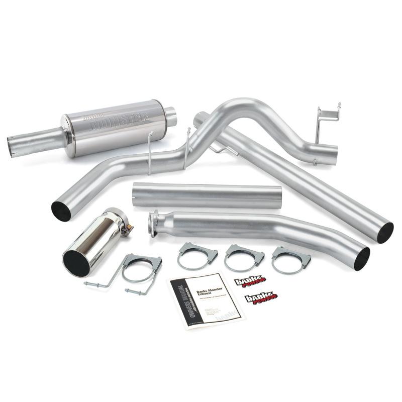 Banks Power 98-02 Dodge 5.9L Std Cab Monster Exhaust System - SS Single Exhaust w/ Chrome Tip 48635 Main Image