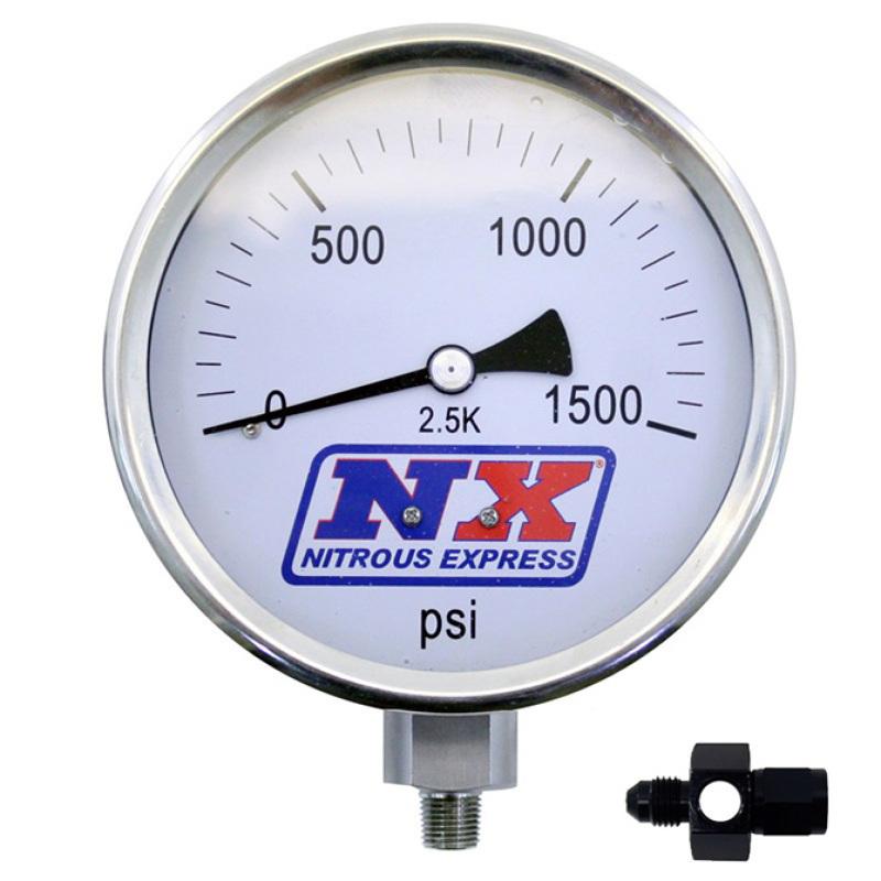 Nitrous Express Nitrous Pressure Gauge 4in-High Accuracy 6AN 15542 Main Image