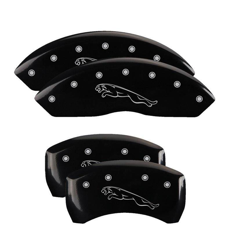 MGP Front set 2 Caliper Covers Engraved Front MGP Black finish silver ch 40001FMGPBK Main Image