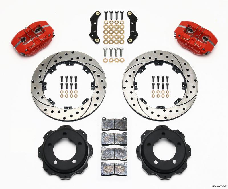 Wilwood Dynapro Rear Kit 12.19in Drill-Red Backdraft Cobra (BMW E36 Based) 140-10960-DR Main Image