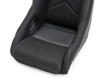 Corbeau DFX Black Vinyl/Cloth w/ White Piping, DFX