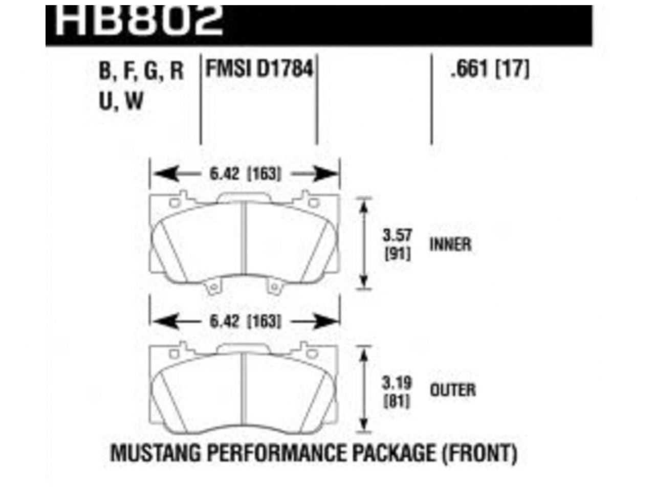 Hawk Brake Pads HB802R.661 Item Image