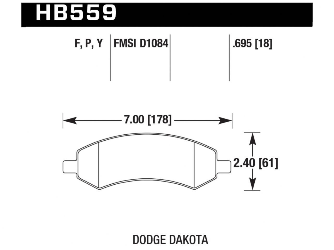 Hawk Brake Pads HB559P.695 Item Image