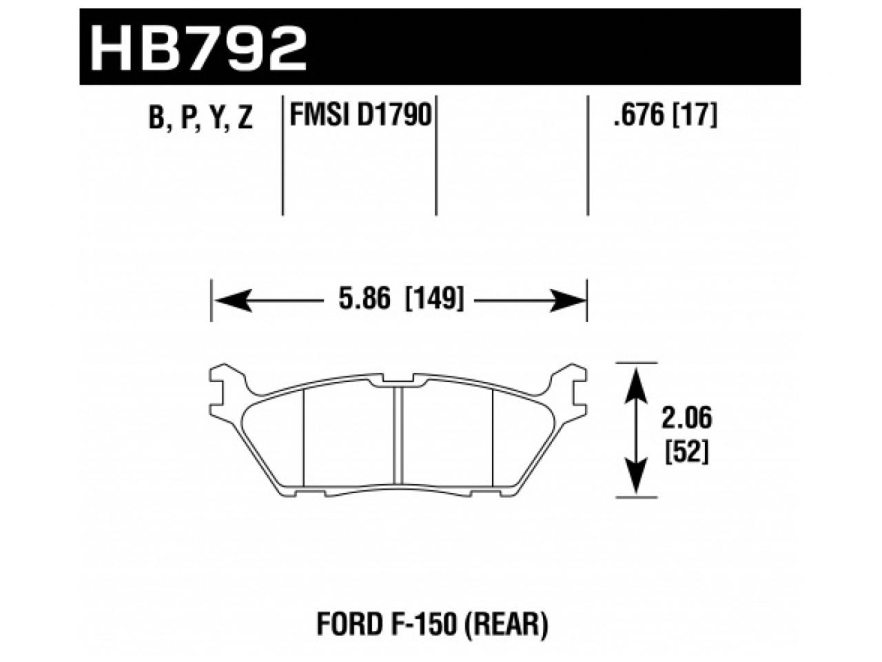 Hawk Brake Pads HB792P.676 Item Image