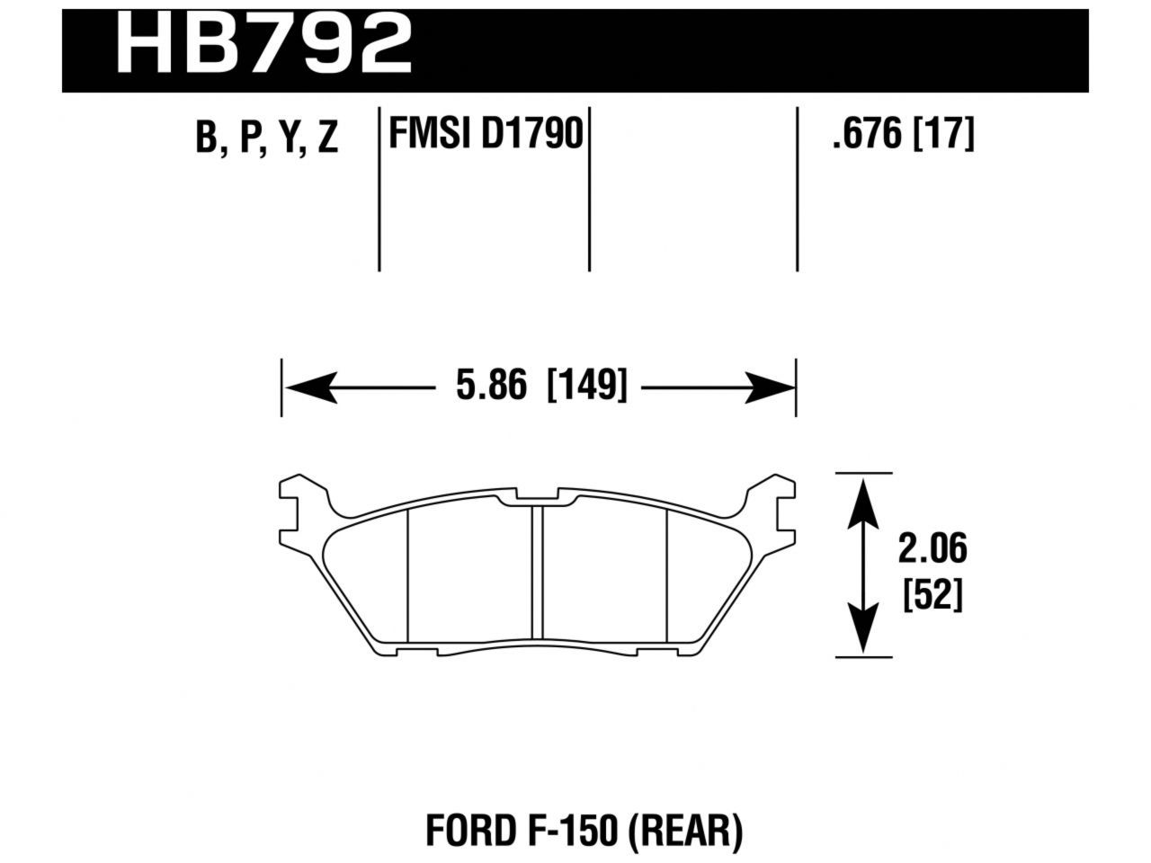 Hawk Brake Pads HB792B.676 Item Image